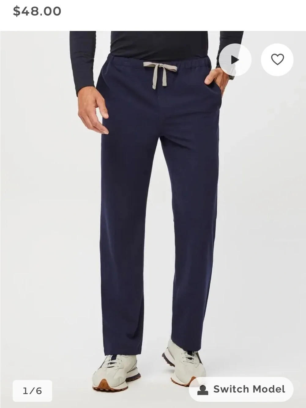 Figs Men's Medium Pisco Scrub Pants, Navy Blue